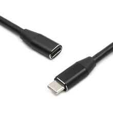 USB C Extension Cable Zwart Bi-Directioneel Type C Kabel