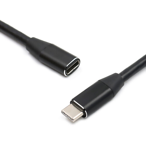 USB C Extension Cable Zwart Bi-Directioneel Type C Kabel