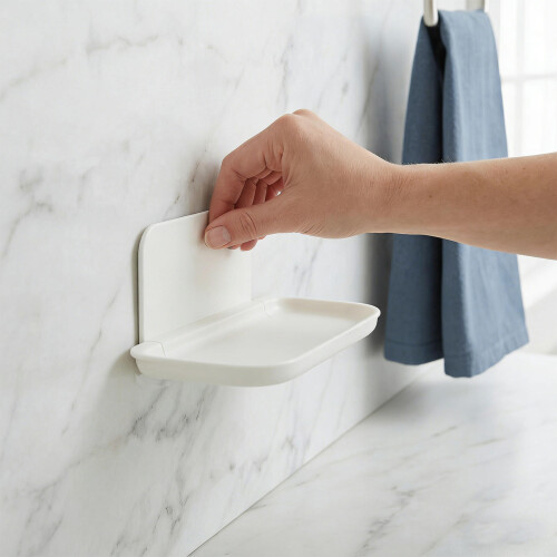 4St Foldable Wandrek Voor Badkamer, Keuken, Wit, 2
