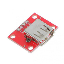 2 Pack 5V USB A Female Breakout Board with 2.54mm Header for DIY Electronics Projects