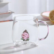Transparent 3D Small Animal Shaped Colored Glass Water Cup for Home, Office, and Daily Use