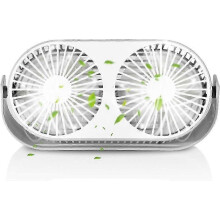 Dual Head USB Desk Fan with 360 Degree Rotation, 3 Speed Mini Desk Fan with Aroma Diffuser