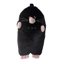 Large Capacity Cartoon Mole Plush Pencil Case, Creative Pen Bag for Back to School Supplies, Black