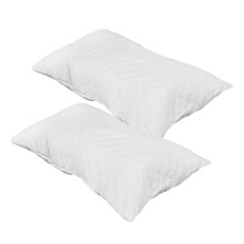 2St Kussenvorm Hoes Wit Stof Gewatteerd Stofdicht Comfort