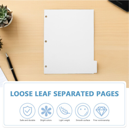 4Sets Witte white Scheidingsvellen Met Tabbladen Voor Notebooks 2