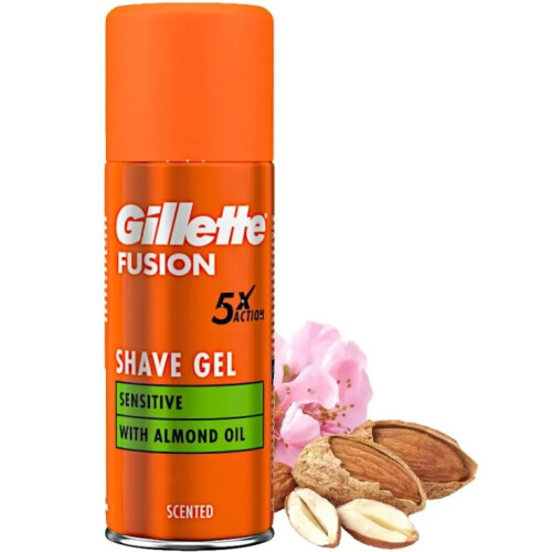 Gillette Fusion5 Sensitive Scheergel Met Amandelolie 75 Ml