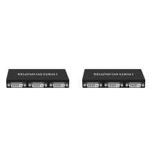 2X DVI Splitter 1X2 Switcher Extender Adapter 1 DVI-D Input and 2 DVI-D Output Dual Display for Display Computer