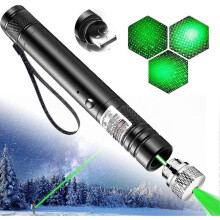 Vysokovýkonné laserové ukazovátko s nastaviteľným zaostrením, dlhý dosah lúča, prenosná ručná baterka, odolné kovové telo,