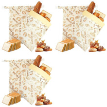 Reusable Beeswax Bread Bags(6 Pack), Beeswax Bags for Sourdough/Homemade Bread, Natural Cotton Bees Wax Bag