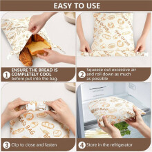 Reusable Beeswax Bread Bags(6 Pack), Beeswax Bags for Sourdough/Homemade Bread, Natural Cotton Bees Wax Bag