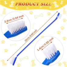 200 Pcs Dog Toothbrush Dual Headed Dental Brushes Puppy Tooth Brushing Kit Long Handle Toothbrush for Large and Small