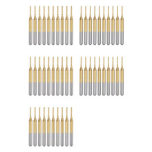 50PCS Titanium Coat Carbide End Mill Engraving Milling Cutter CNC Router Bits for PCB Machine, 1/8 Inch Shank 1.1Mm