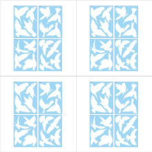 64X Anti-Kollisions-Fensteraufkleber „Vogel", Weiß, Abnehmbar, Elektrostatisch, Dekorative Aufkleber Aus Glas, Warnung.