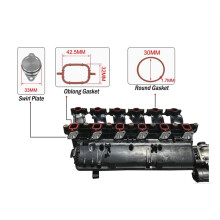 12pcs 33mm Crude Oil Swirl Flap Blanks Replacement Bungs with Intake Manifold Gasket for - E46 E60 E90 320D 330D 520D