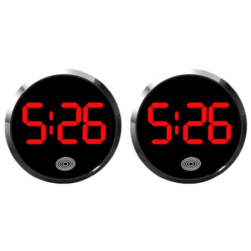 2X  Digital Clock, Waterproof Small Digital Clock, Outdoor Timetable, Adhesive Car Accessories
