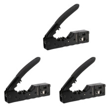3X Cat5 Cat6 Cat7 GenomgåNgspressare för RJ45 RJ12 RJ11 Nätverksanslutningar Modulära Kontakter Ethernet-Kablar EZ Crimp Tool