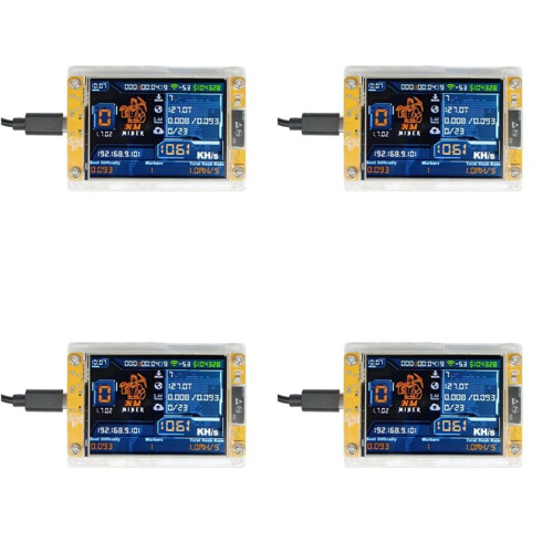 4X 1060KH/S NMMiner NerdMiner Harshrate Atualizado 2,8 Polegadas  Display Bitcoin Crypto Solo Lottery Miner NerdMiner