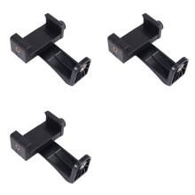 3X Phone Holder/Vertical and Horizontal Tripod Mount Adapter Rotatable Bracket with 1/4 Inch Screw Hole/Adjustable Clip