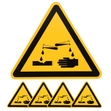 5St Chemische Corrosiewaarschuwing Labels Zelfklevend En Duurzaam