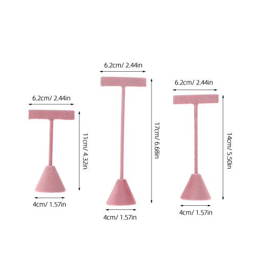 3St Fluwelen Oorbellen Display Roze Compact Organizer Retail 1