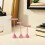 3St Fluwelen Oorbellen Display Roze Compact Organizer Retail 3