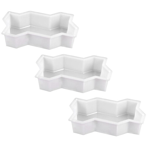 3X Three Waveform Garden Path Plastic Concrete Paving Brick Mold DIY Walkway Cement Brick Mold