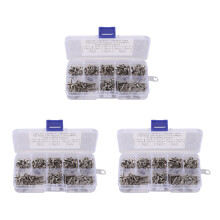 600Pcs M3 Stainless Steel Flat Screws Kits High Strength Self-Tapping Screws Assortment Set for Wood Furniture