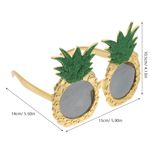 2St Hawaii Ananas Zonnebril Plastic Party Bril Goud 1