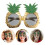 2St Hawaii Ananas Zonnebril Plastic Party Bril Goud 6