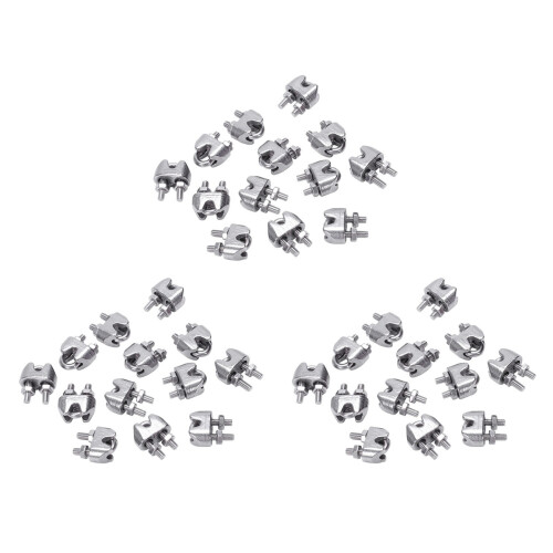 36Pcs de 2mm 1/16 Pouces de Clip de Fixation de Cable en Acier Inoxydable