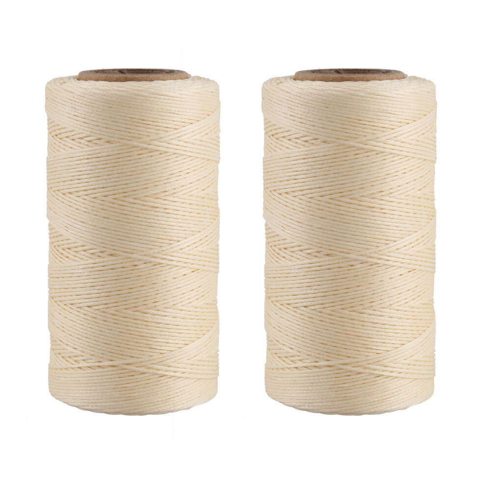 2X, 260M 150D 1Mm Leather Sewing Waxed Wax Thread Hand Needle Cord Diy New Color:cream-Coloured 6032331199492