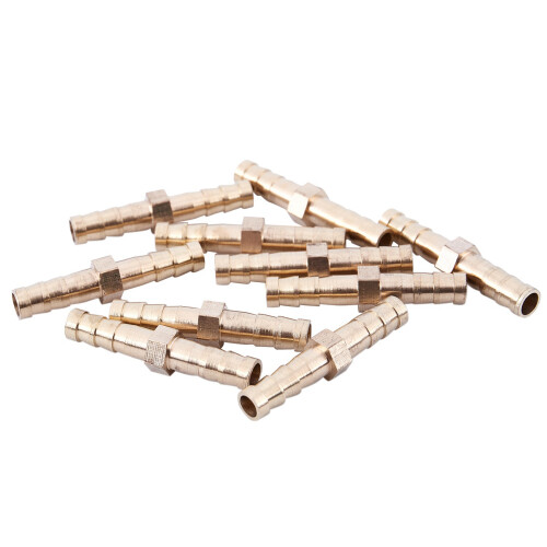 20 Pieces Brass 6 mm Straight for Hose Quick Coupling, Golden 1