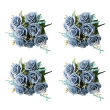 4X Artificial Roses Flowers Silk Rose Flower Bouquet Artificial Flowers Home Garden Decoration Wedding Roses