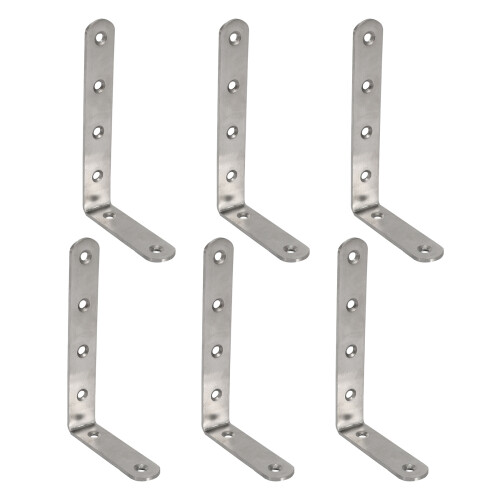 6 Piezas Estante de Acero Inoxidable de 125X75 mm en Forma de L Soporte Angular Soporte Angular