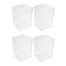 Acryl Stift Halter 4 Pack, Klar Desktop Bleistift Cup Schreibwaren Organizer für Büro Tisch Zubehör