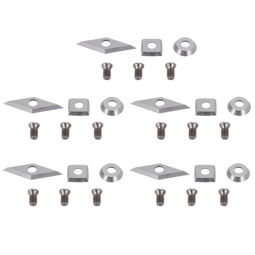 15Pcs Tungsten Carbide Cutters Inserts Set for Wood Lathe Turning Tools(Include 11mm Square with Radius,12mm Round 1