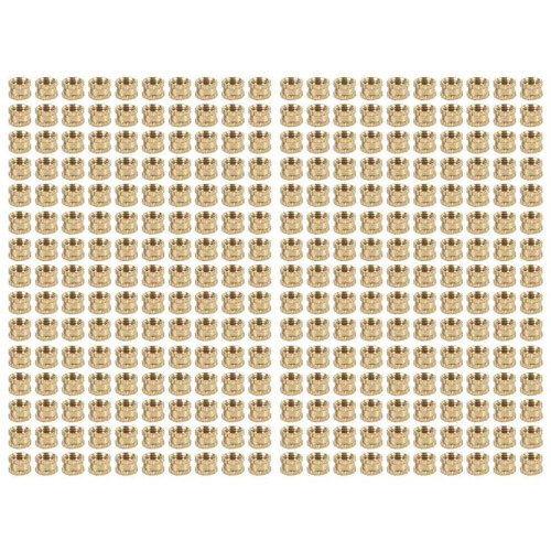 M3 x 3mm Female Thread Brass Knurled Threaded Insert Embedment Nuts 300PCS