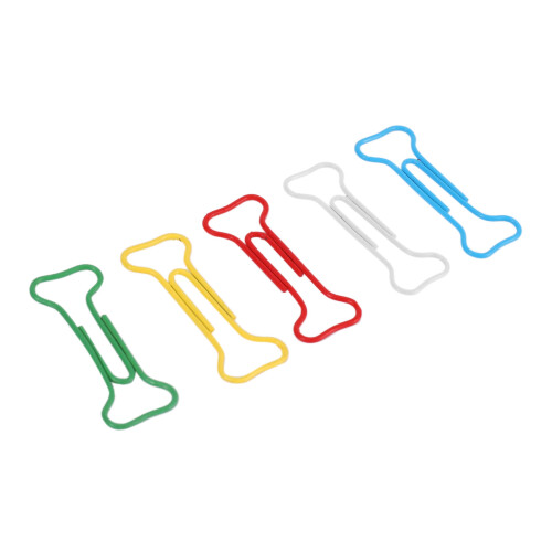 200Pcs Bone Shape Multicolor Metal Paper Clips 1