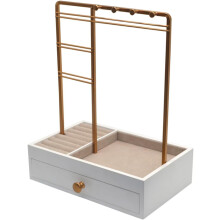 Jewelry Organizer with Stand and Mirror 20x28x12cm White — jewelry organizer, jewelry stand, white organizer
