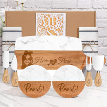 Juego de Tablas y Utensilios para Queso, Regalo Elegante para Recién Casados — set charcuteria madera