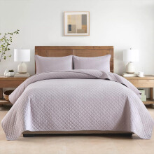 Cotton Bedspread for a Bed 230x250cm Set with Pillow Covers 50x75 cm 2 pcs White — white cotton bedspread