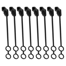 8St Duurzame PVC Beschermkappen Voor Sae Stekkers Zwart