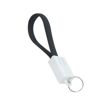 1USB Cable Key Holder Zwarte Micro USB Laadkabel Onderweg