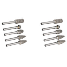 Carbide Rotary Burr Set 12MM with Shank Double Cut File for Drill Bits, Polishing,Engraving,Drilling,10 Pack
