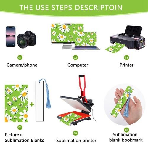 60Pcs Sublimation Blank Bookmarks, Sublimation Blank Products DIY Bookmark  Projects Sublimation Double Sublimation 2