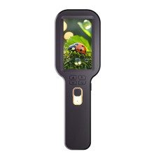 Microscópio de Aumento Digital Portátil com Zoom de 500x, Bateria de 1200mAh e Tela IPS de 3 Polegadas, Cor Preta