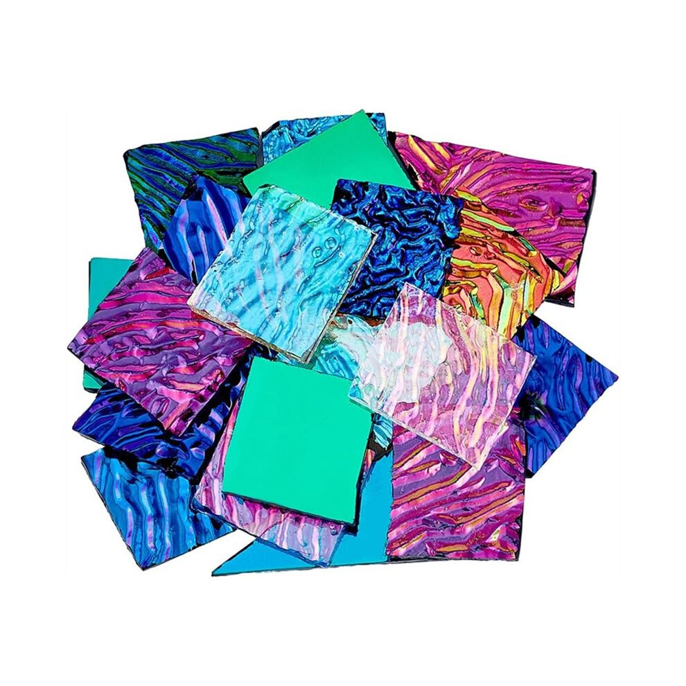 Fusible Glass Sheets 112G Dichroic Glass Scrap Microwave Kiln Art Pieces Mixed Color For Jewelry Making Supplies Crafts 6034164937395