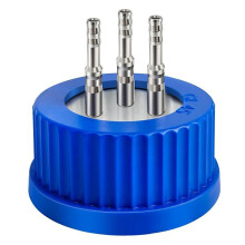 Sicherheitsflaschenverschluss Aus Edelstahl 304 GL45 für Den Laborgebrauch, Mittlere Größe, Autoklavierbar, 1-Port, 3-Port