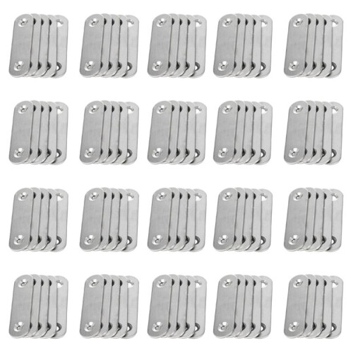 60mm x 16mm Straight Repair Joining Mending Flat Plate Bracket 100Pcs