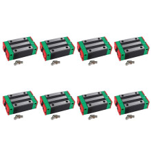 8X Blocco di Guida Lineare Nel Acciaio HGH20CA 20mm per Apparecchiature di Produzione di Pezzi Meccanici CNC
